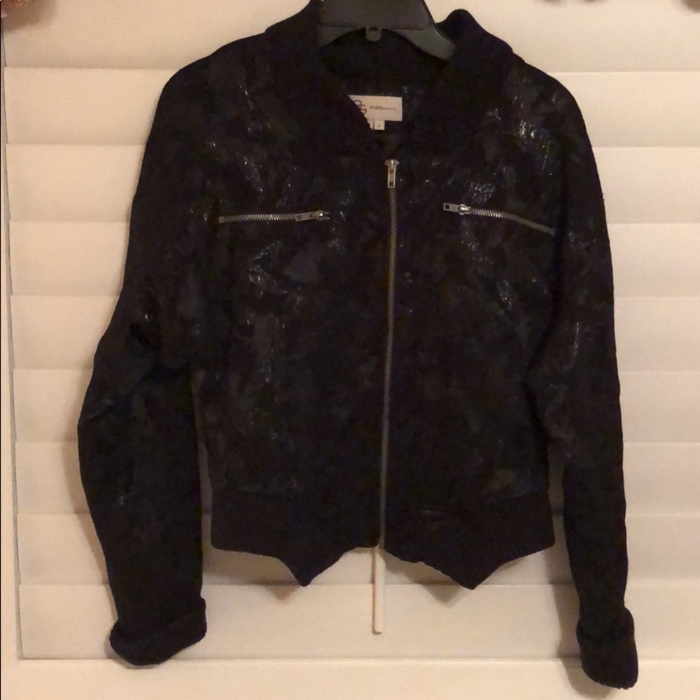Black BCBG bomber jacket